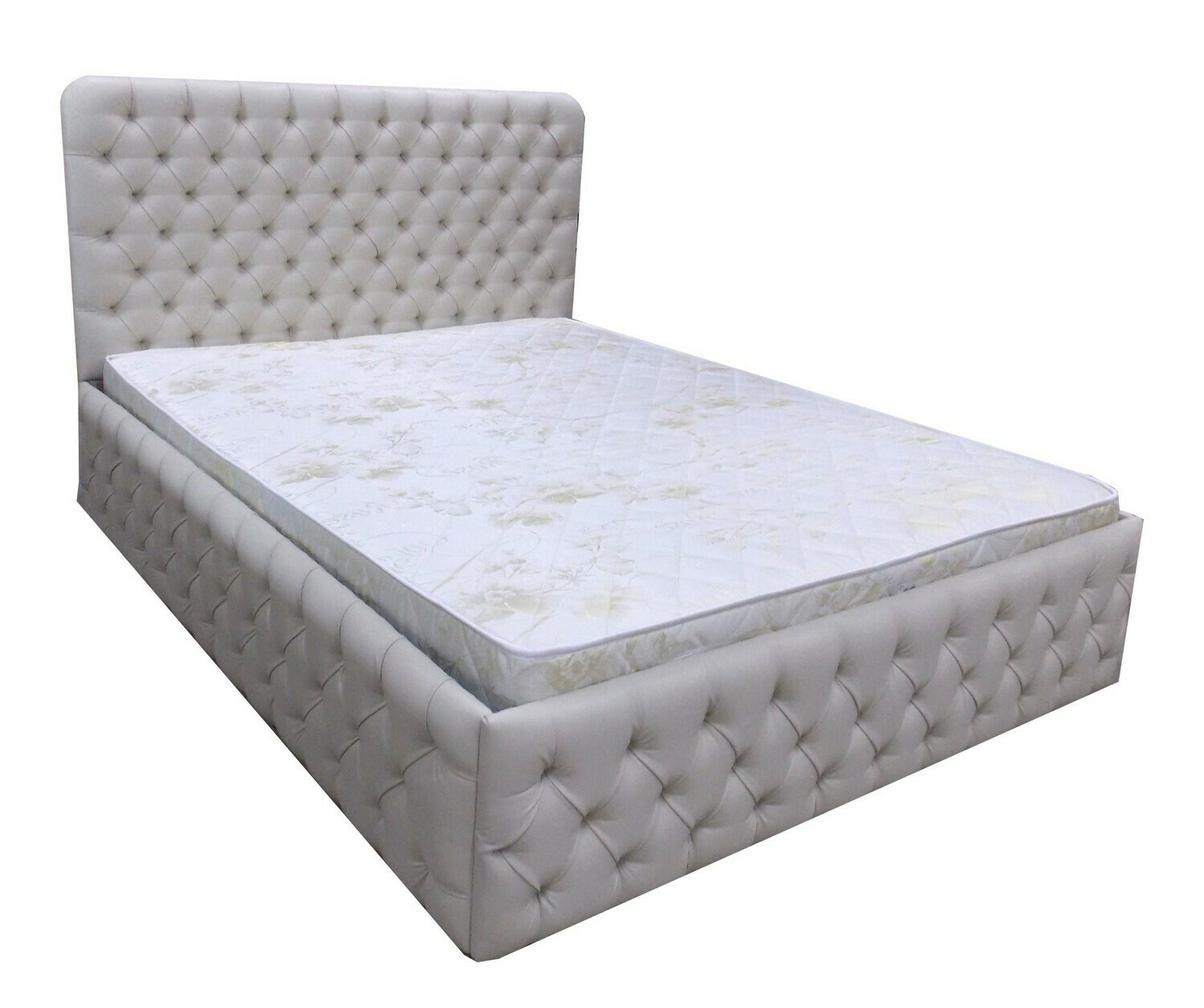 Двуспальная кровать "Мираж" с отделкой пуговкой (каретная стяжка) купить в Барнауле недорого